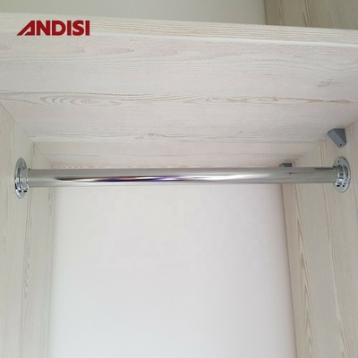 Furniture Hardware Wardrobe Pole Flanges for Clothes Rail End Bracket Closet Rod
