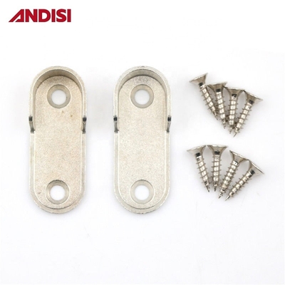 Length 44mm Zinc Alloy Wardrobe Fittings for 30x15mm Oval Tube Oval Pipe Support Bracket
