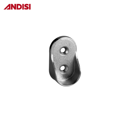 Length 44mm Zinc Alloy Wardrobe Fittings for 30x15mm Oval Tube Oval Pipe Support Bracket