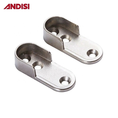44mm Zinc Alloy Clothes Rail Holder for Wardrobe Cabinet Oval Pipe Tube End Bracket