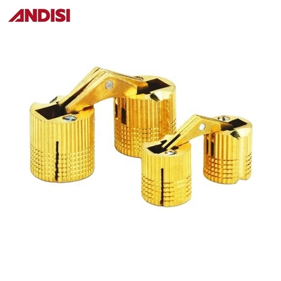 Modern Design Style High End Brass Concealed Cylinder Solid Brass Hinges for Wooden Box
