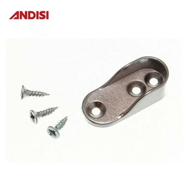 Modern Zinc Alloy Oval Closet Rod Clothes Hanging Rail Bracket Tube Support for Closet
