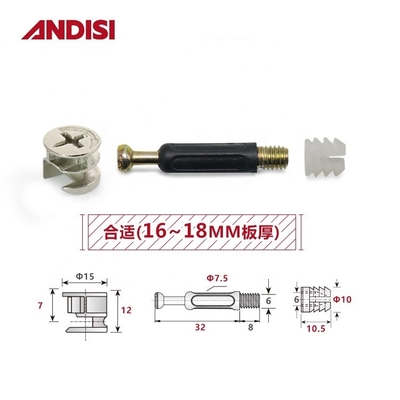 Mail Packing 3-IN-1 Wood Cabinet Connection Cam Lock Nut and Bolt  MINI FIX
