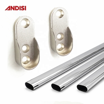 Upgrade Your Wardrobe with 44mm Zinc Alloy Clothes Rail Holder and Oval Tube Support