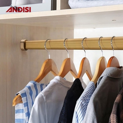 Bedroom Black White Chrome Golden Silver Heavy duty Zinc alloy bracket wardrobe tube support oval closet rod support