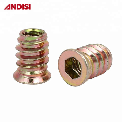 Mail Packing Y Hex Drive Fixing Threaded Insert Wood Furniture Screw Insert Nut